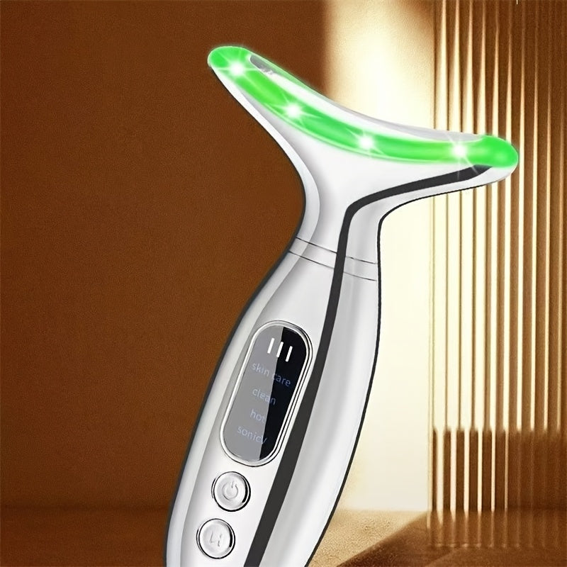 Rechargeable Facial & Neck Massager – Heated Vibrating Beauty Device for Radiant Skin