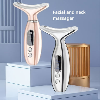 Rechargeable Facial & Neck Massager – Heated Vibrating Beauty Device for Radiant Skin