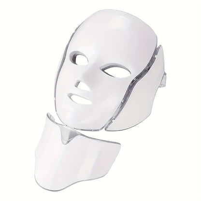 7-Color LED Light Therapy Mask for Face & Neck – Anti-Aging & Acne Treatment