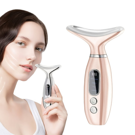 Rechargeable Facial & Neck Massager – Heated Vibrating Beauty Device for Radiant Skin