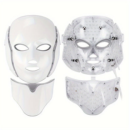 7-Color LED Light Therapy Mask for Face & Neck – Anti-Aging & Acne Treatment