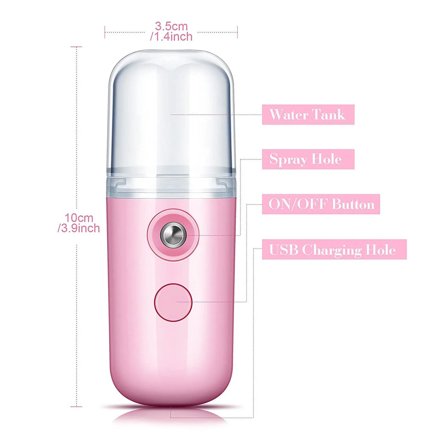 Mini Rechargeable Facial Steamer – Portable Nano Mist Humidifier for Deep Hydration