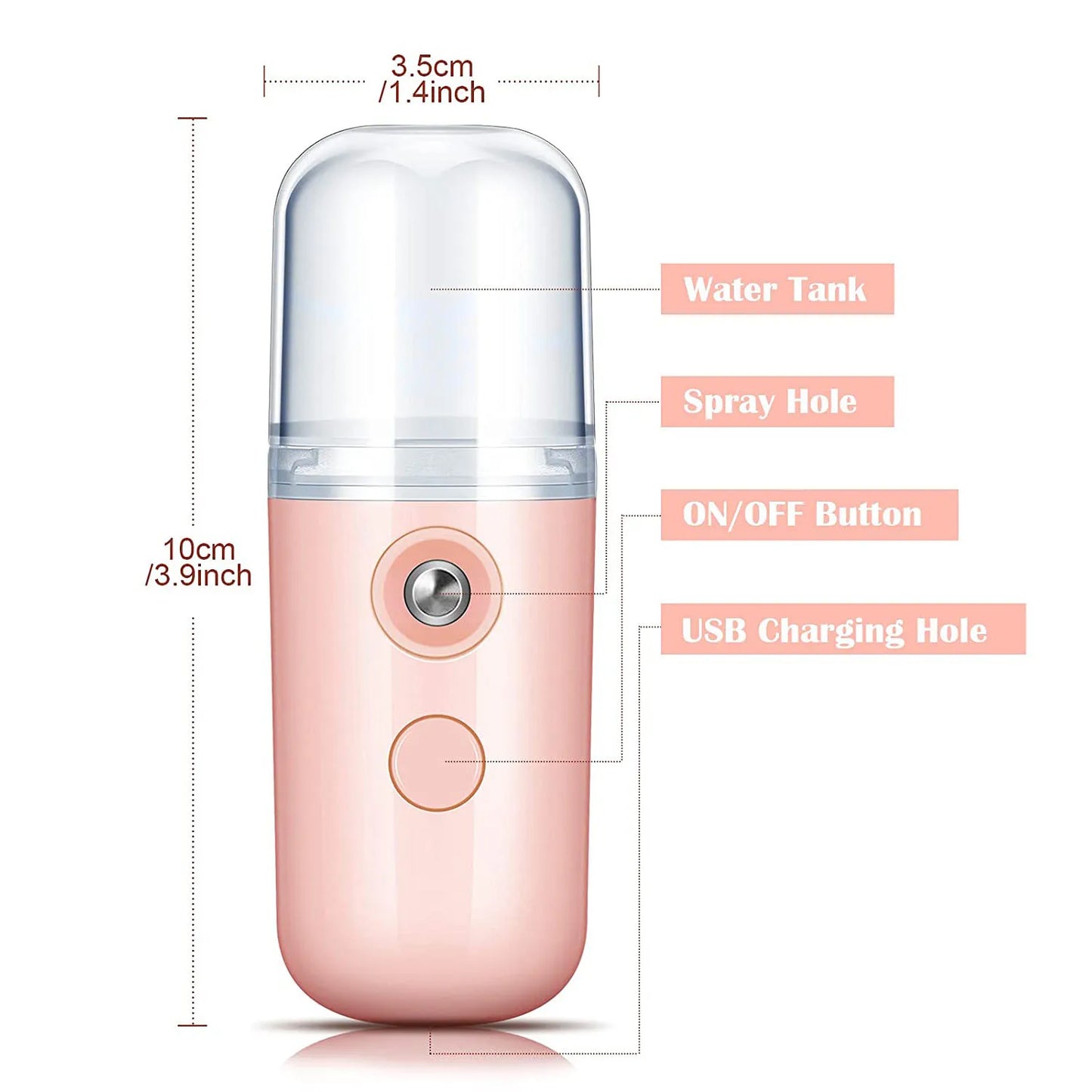 Mini Rechargeable Facial Steamer – Portable Nano Mist Humidifier for Deep Hydration