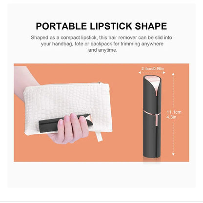 Portable Lipstick Electric Hair Remover – Painless Facial Shaver for Women