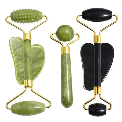 Natural Jade Roller & Gua Sha – Facial & Body Massage Tool