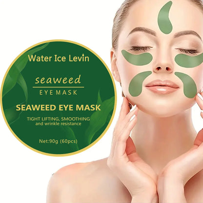 60pcs Hydrating Seaweed & Hyaluronic Acid Eye Patches – Anti-Puffiness & Dark Circles