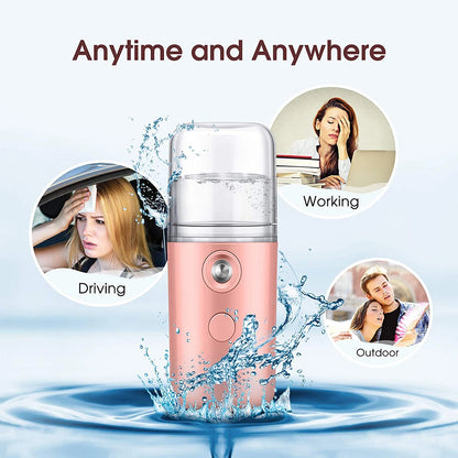 Mini Rechargeable Facial Steamer – Portable Nano Mist Humidifier for Deep Hydration