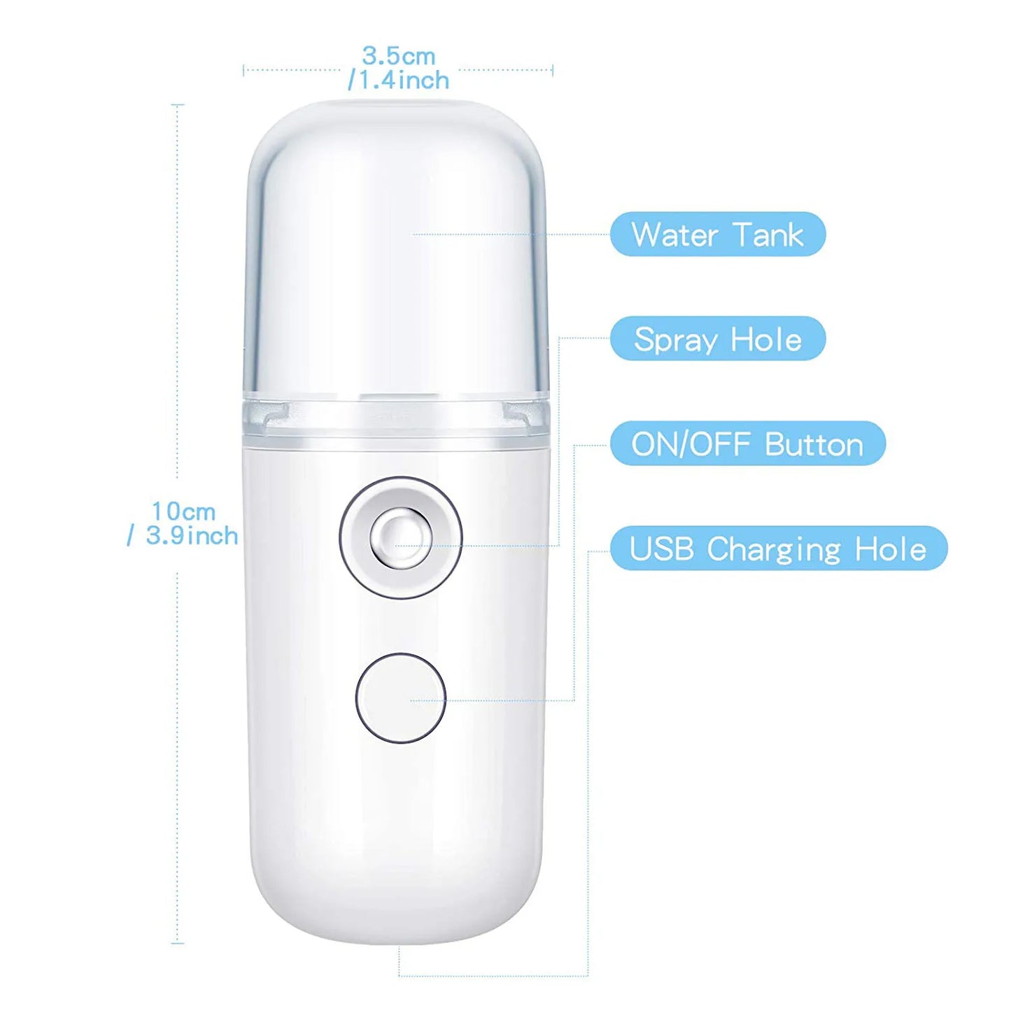 Mini Rechargeable Facial Steamer – Portable Nano Mist Humidifier for Deep Hydration