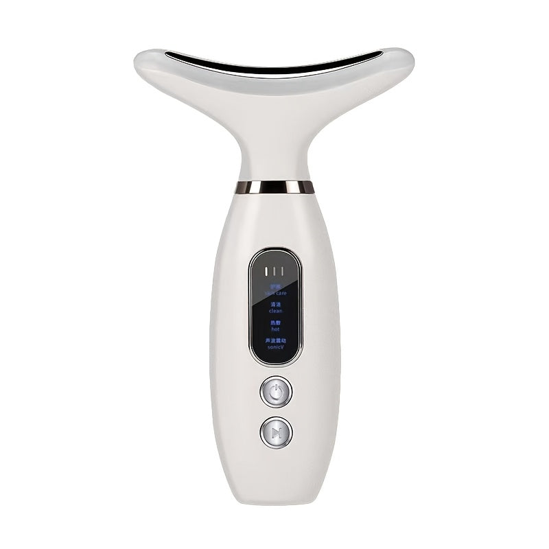 Rechargeable Facial & Neck Massager – Heated Vibrating Beauty Device for Radiant Skin